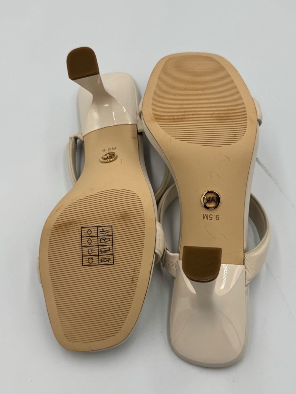 Michael Kors Strappy Slide Heels Nude Minimal Sandals Womens 9.5 M - Picture 4 of 7